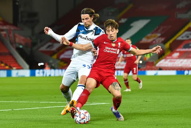 Kostas Tsimikas in action for Liverpool against Atalanta in last season’s Champions League. Picture: Peter Powell - Pool/Getty Images