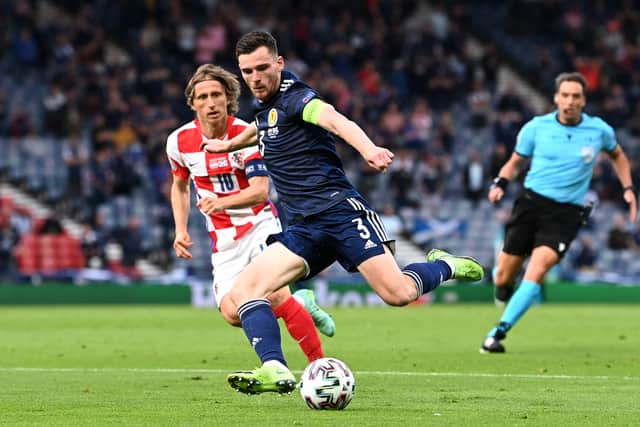 Andy Robertson in action for Scotland at Euro 202 Picture: Paul Ellis/ Getty Images 