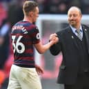 Sean Longstaff embraces with Rafa Benitez during his time at Newcastle boss. Picture: GLYN KIRK/AFP via Getty Images