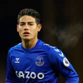James Rodriguez in action for Everton. Picture: Richard Heathcote/ Getty Images