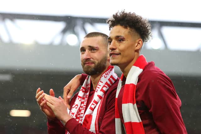 Liverpool defenders Nat Phillips and Rhys Williams Picture: Alex Livesey/Getty Images