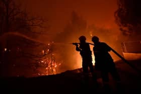 UK  firefighters battle a blaze in Greece. Photo: National Fire Chiefs Council
