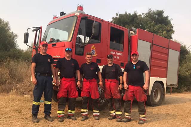 The fire crew prepare for duty in Greece. Photo: National Fire Chiefs Council