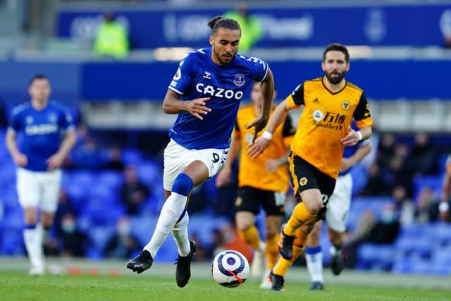 Dominic Calvert-Lewin in action for Everton against Wolves last season. Picture: Jon Super - Pool/Getty Images