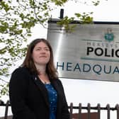 PCC Emily Spurrell in front of Police HQ. Photo: Jason Roberts