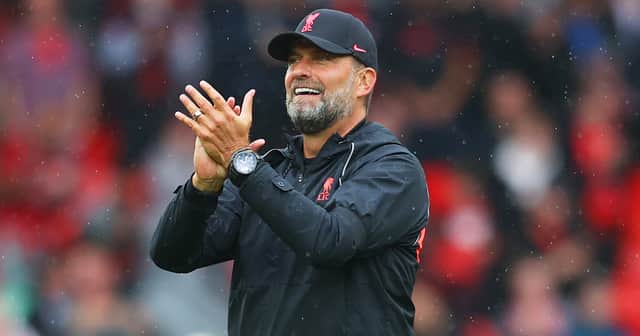 Jurgen Klopp applauds the fans following Liverpool’s victory against Burnley. Picture: Catherine Ivill/Getty Images