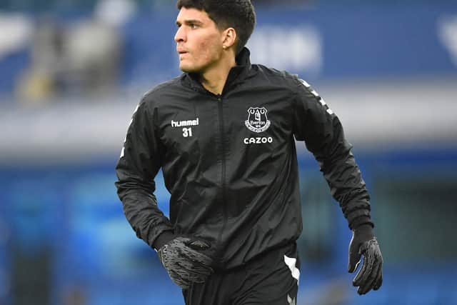 Everton goalkeeper Joao Virginia. Picture: Peter Powell - Pool/Getty Images