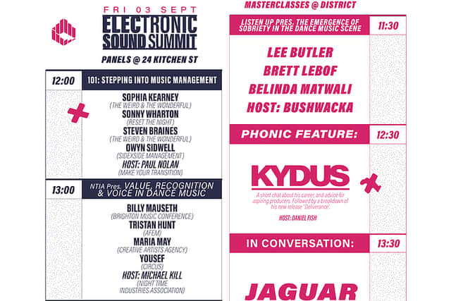 Friday’s line up. Credit: Electric Sound Summit / LAN