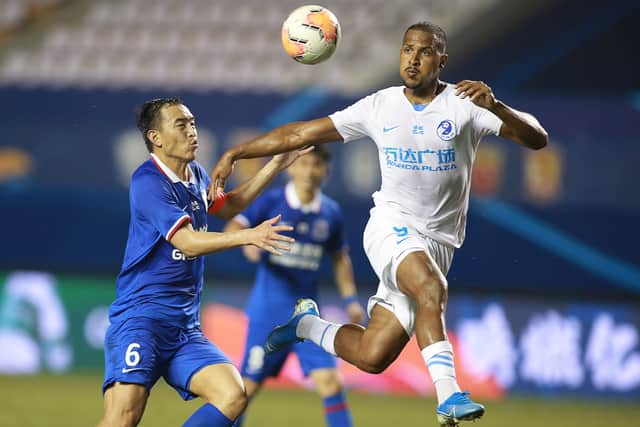 Salomon Rondon in action for Dalian Pro in China. Photo: STR/AFP via Getty Images