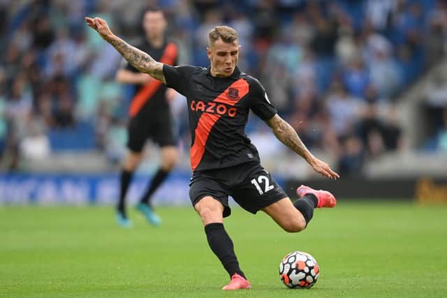 Lucas Digne is Everton’s only senior recognised left-back. Picture: Mike Hewitt/Getty Images