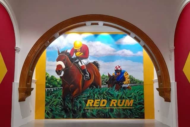 The mural of Red Rum at Aintree. Image: Paul Curtis Artwork