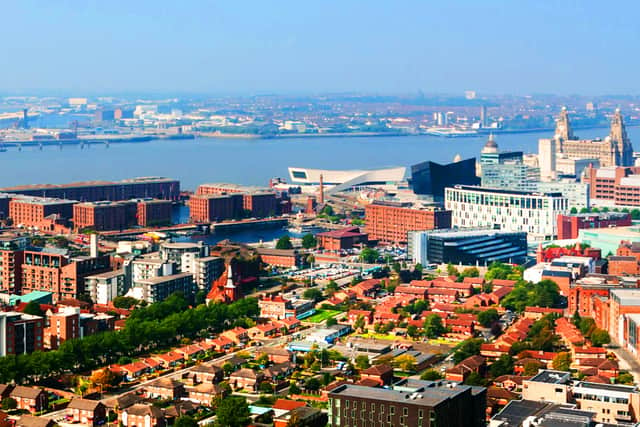 An aerial view of Liverpool in the sun. Image: Shutterstock