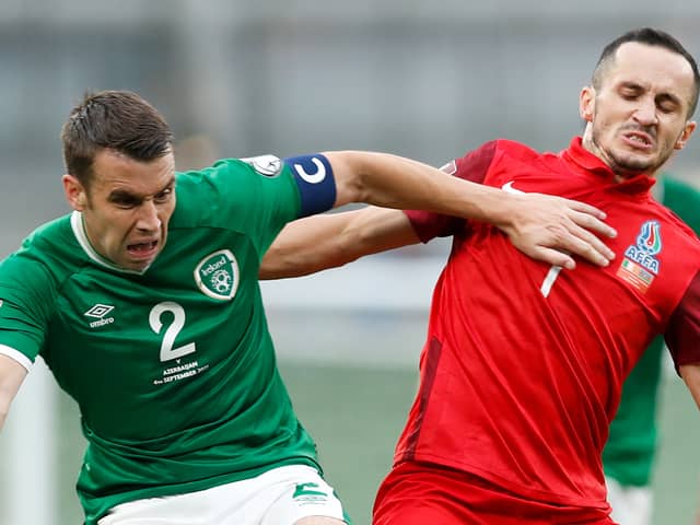 Seamus Coleman in action for the Republic of Ireland against Azerbaijan. Picture: Oisin Keniry/Getty Image