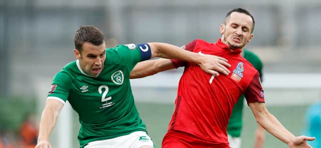 <p>Seamus Coleman in action for the Republic of Ireland against Azerbaijan. Picture: Oisin Keniry/Getty Image</p>