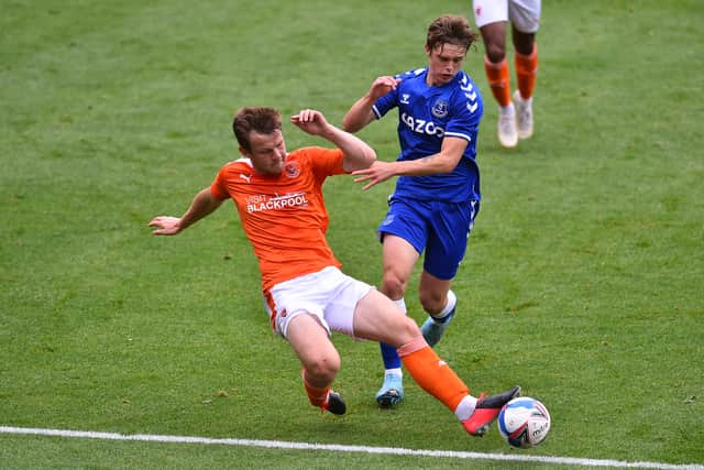 Kyle John in action against Blackpool. Picture: Nathan Stirk/Getty Images