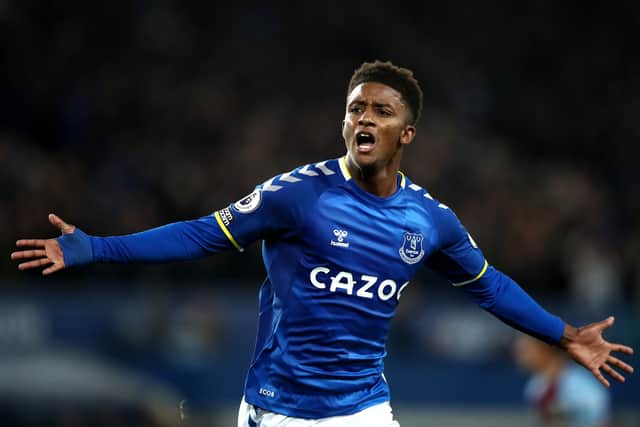 Demarai Gray celebrates his goal in Everton’s defeat of Burnley. Picture: Jan Kruger/Getty Images