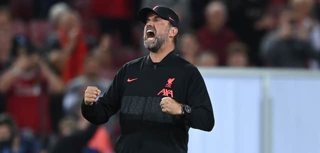 Jurgen Klopp celebrates Liverpool’s victory over AC Milan. Picture: Shaun Botterill/Getty Images