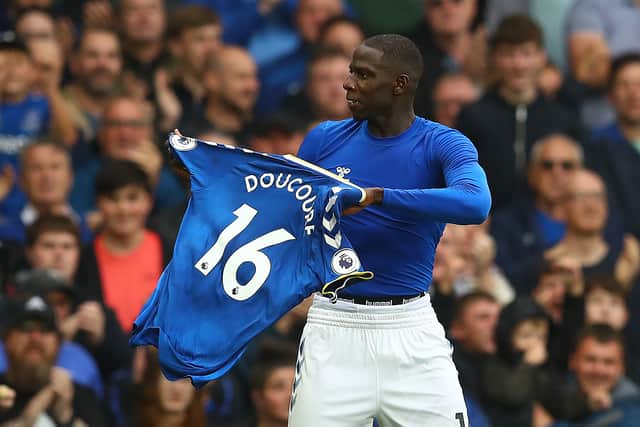 Abdoulaye Doucoure celebrates scoring for Everton against Southampton. Picture: Getty Images  