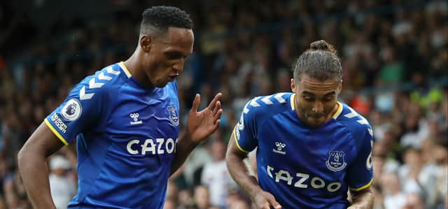 Yerry Mina and Dominic Calvert-Lewin are two of Everton’s highest-rated players on FIFA 22. Picture: Jan Kruger/Getty Images