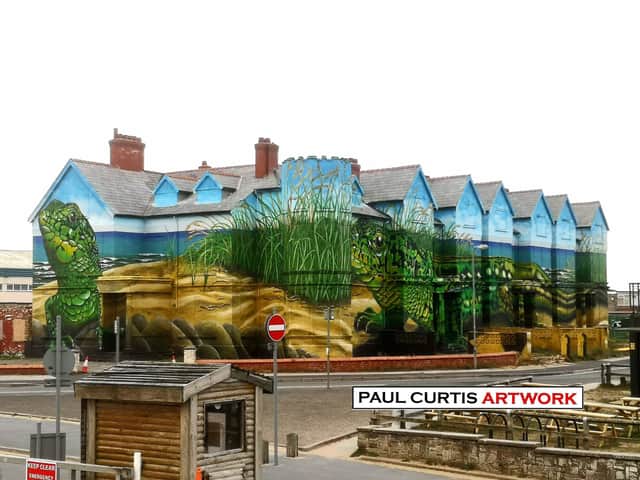 Giant mural on the side of Toad Hall, Ainsdale.  Image: Paul Curtis