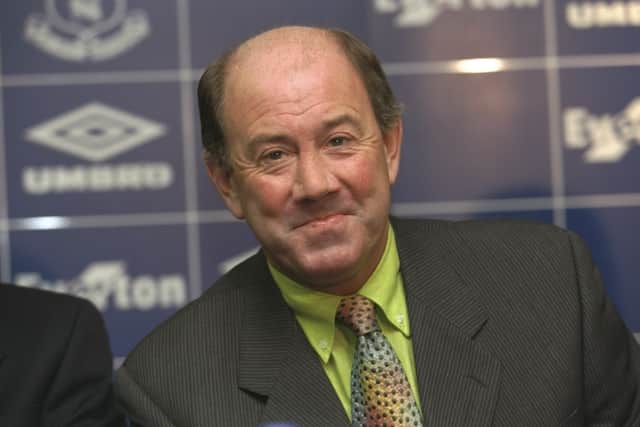 Howard Kendall after being introduced as Everton manager for the third time. Picture: Allsport UK /Allsport via Getty Images