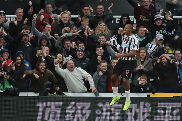 Salomon Rondon celebrates scoring for Newcastle against Bournemouth. Picture: Ian MacNicol/Getty Images