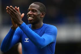 Abdoulaye Doucoure celebrates Everton’s victory over Watford. Picture: Alex Livesey/Getty Images
