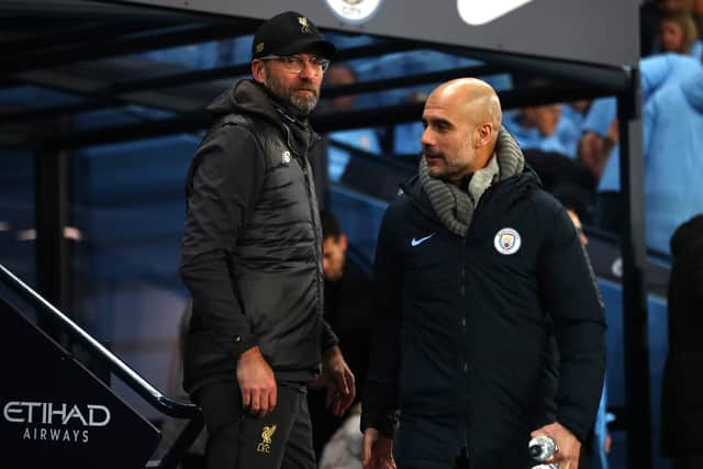 Pep Guardiola pays tribute to title rival Jurgen Klopp (Photo by Clive Brunskill/Getty Images)