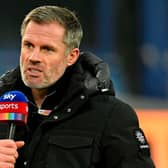 Former Liverpool defender and Sky Sports pundit Jamie Carragher. Picture: PETER POWELL/POOL/AFP via Getty Images