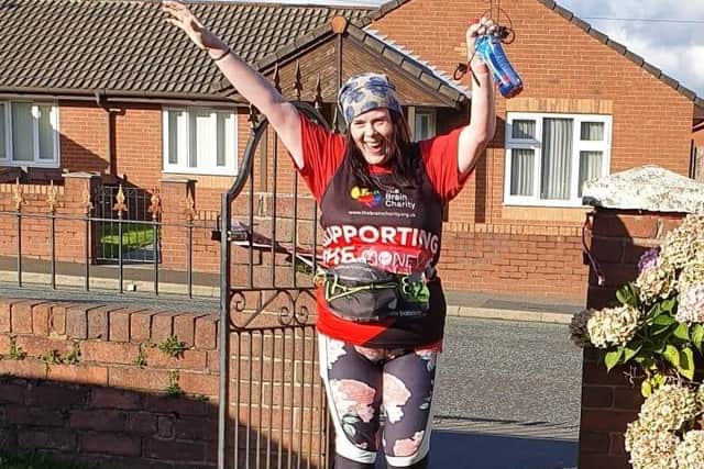 Marie completed her marathon in just over seven hours.
