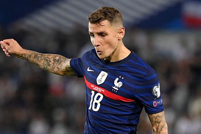 Lucas Digne in action for France. Picture: FRANCK FIFE/AFP via Getty Images