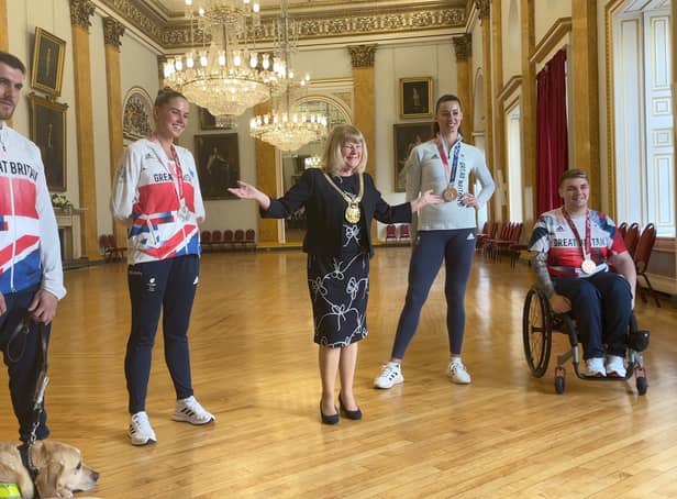<p>Liverpool Olympians and Paralympians at the Town Hall.</p>
