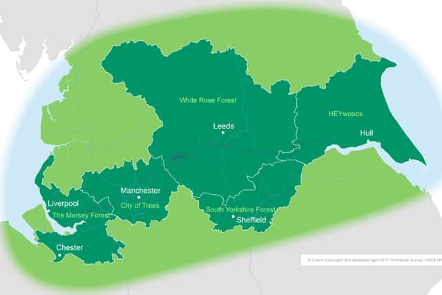 The plan for the Northern Forest. Image: merseyforest.org.uk