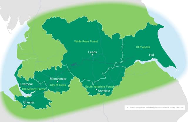 The plan for the Northern Forest. Image: merseyforest.org.uk
