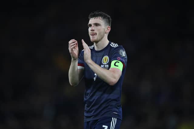 Andy Robertson celebrates Scotland’s win over Israel. Picture: an MacNicol/Getty Images