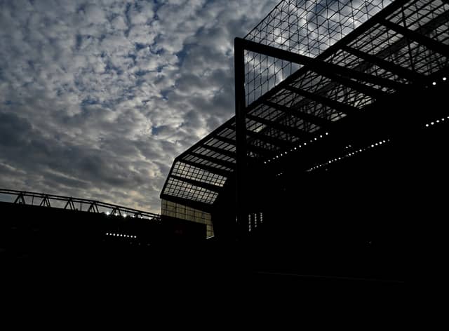 Anfield silhouetted against the sky. Photo: Michael Regan/Getty Images