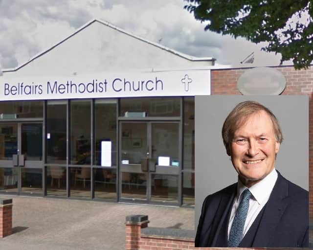 <p>Sir. David Amess, MP, was stabbed by a man while he hosted a surgery inside Belfairs Methodist Church.</p>