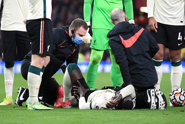 Naby Keita receives treatment. Picture: Michael Regan/Getty Images