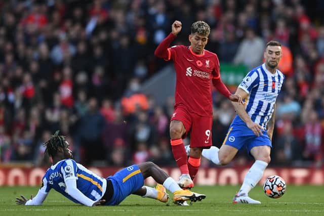 Roberto Firmino in action for Liverpool against Brighton. Picture: Shaun Botterill/Getty Images