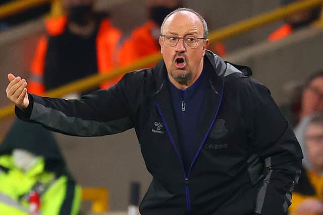 Everton boss Rafa Benitez during his side’s loss to Wolves. Picture:Catherine Ivill/Getty Images