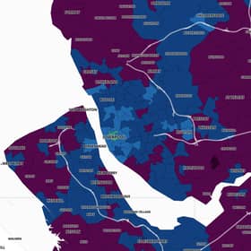 A map of COVID-19 hotspots in the Liverpool City Region. Image: Gov.uk