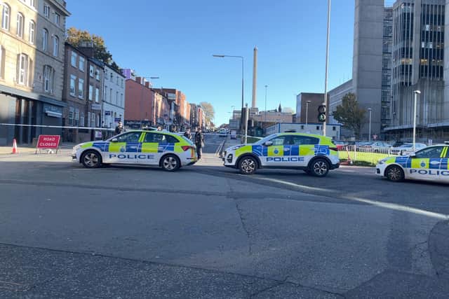 Royal Liverpool University Hospital police cordon. 