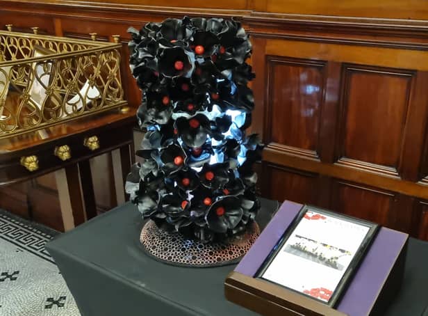 <p>The lamp in Liverpool Town Hall</p>