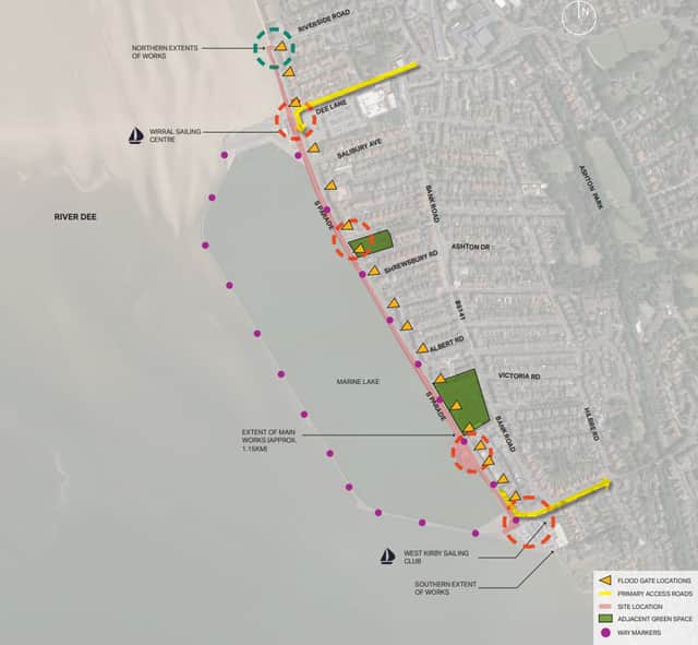 A map of the location of the flood barrier. Image: Planning documents