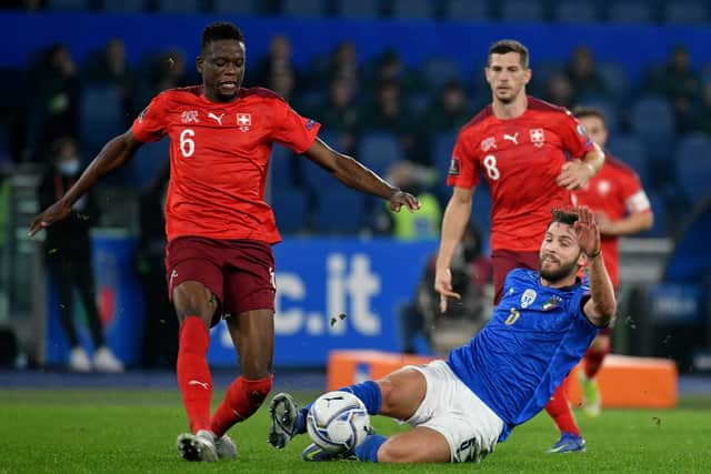 Denis Zakaria in action for Switzerland against Italy at Euro 2020. Picture:Marco Rosi/Getty Images