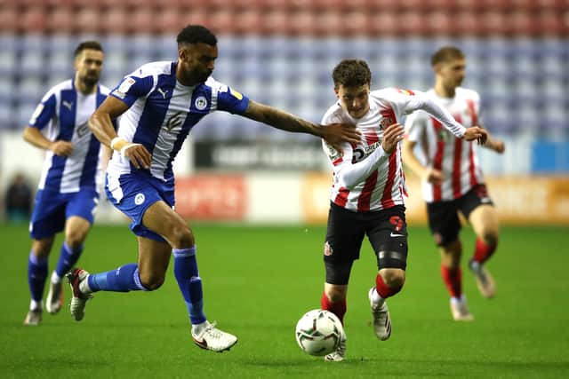 Nathan Broadhead on the ball for Sunderland against Wigan. Picture: an Kruger/Getty Images