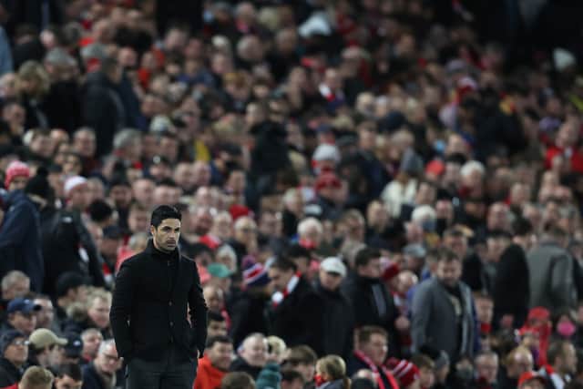 Arsenal boss Mikel Arteta dejected. Picture: Clive Brunskill/ Getty Images