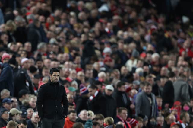 Arsenal boss Mikel Arteta dejected. Picture: Clive Brunskill/ Getty Images