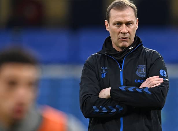 <p>Everton assistant manager Duncan  Ferguson is pivotal to tying up a deal for Kerr Smith given his contacts in Scotland. Photo: GLYN KIRK/POOL/AFP via Getty Images</p>