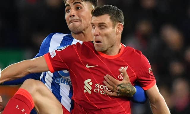 James Milner in action for Liverpool against Porto. Picture: ANTHONY DEVLIN/AFP via Getty Images
